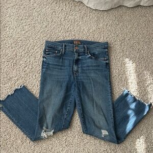 MOTHER Blue Distressed insider Step Chew Ankle Jeans sz 29